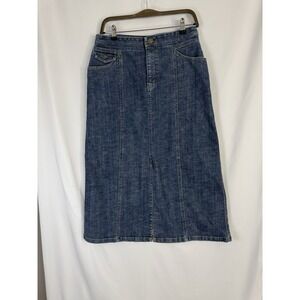 Eddie Bauer Dark Blue Denim Midi Skirt
